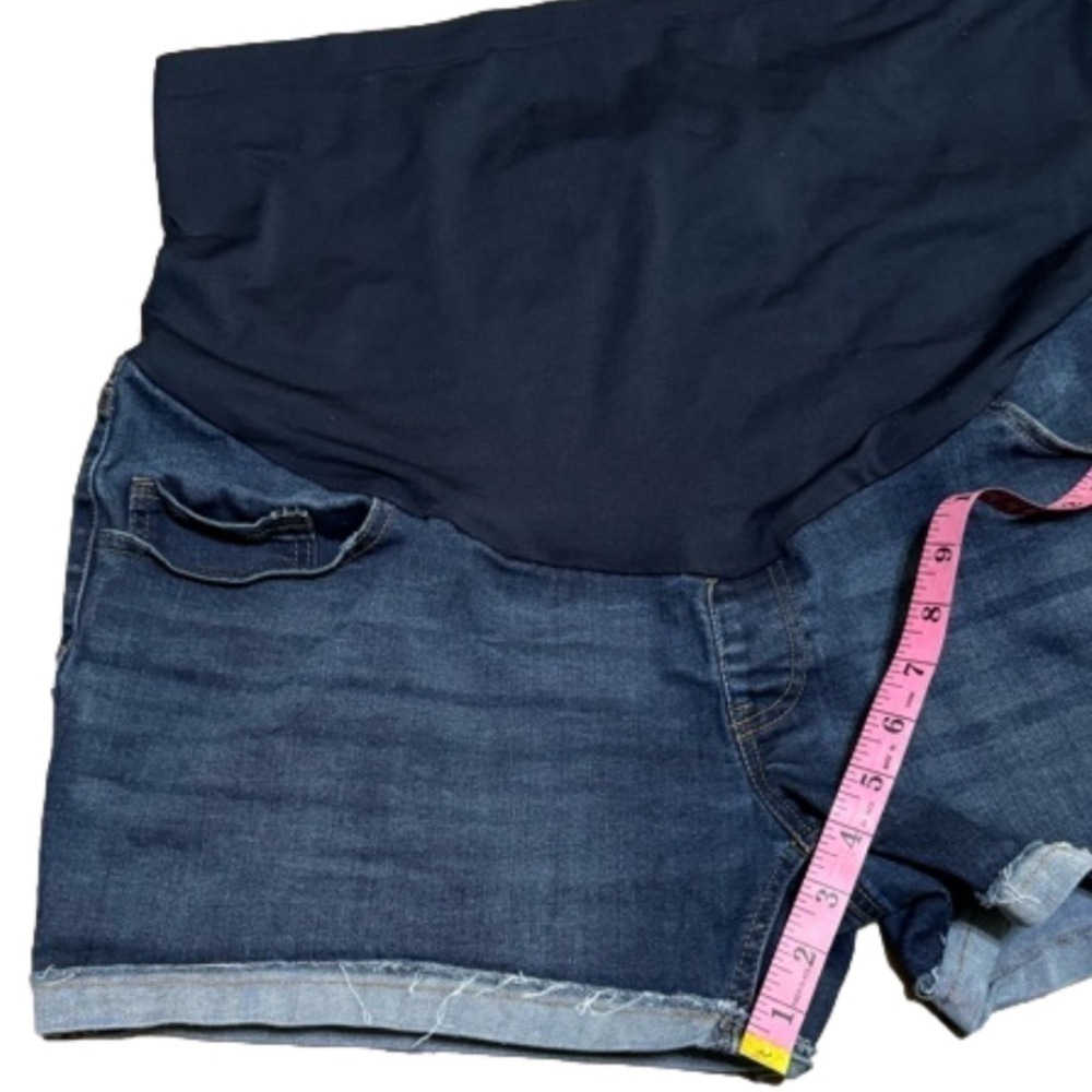 Time and Tru Maternity Denim Blue Jean Shorts Stretchy Belly Women Size 20 XXL - Picture 7 of 10
